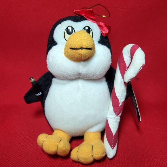 Coca Cola Penguin Christmas Plush Ornament 1999 - Picture 2 of 11